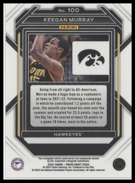 2023 Panini Prizm Draft Picks #100 Keegan Murray