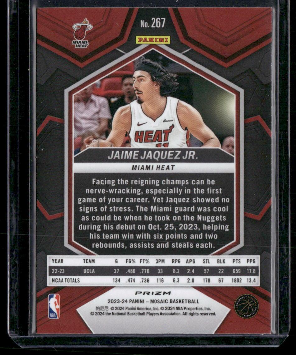 2023-24 Panini Mosaic #267 Jaime Jaquez Jr. Fast Break Silver