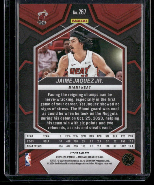 2023-24 Panini Mosaic #267 Jaime Jaquez Jr. Fast Break Silver