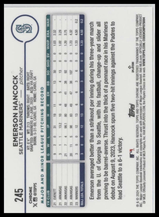 2024 Topps Chrome #245 Emerson Hancock
