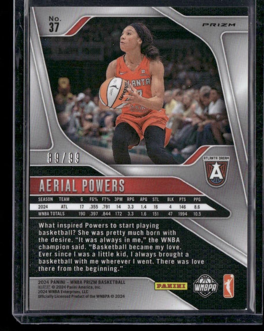2024 Panini Prizm WNBA #37 Aerial Powers Orange Prizms #/99