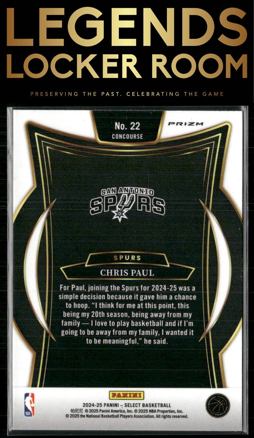 2024-25 Panini Select #22 Chris Paul Orange Tectonic Prizm