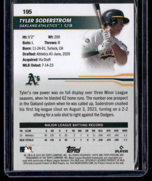2024 Topps Pristine #195 Tyler Soderstrom