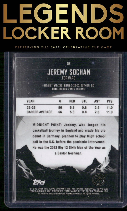 2023-24 Topps Midnight #58 Jeremy Sochan