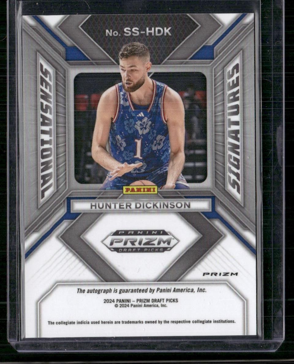 2024 Panini Prizm Draft Picks Hunter Dickinson Sensational Auto Hyper