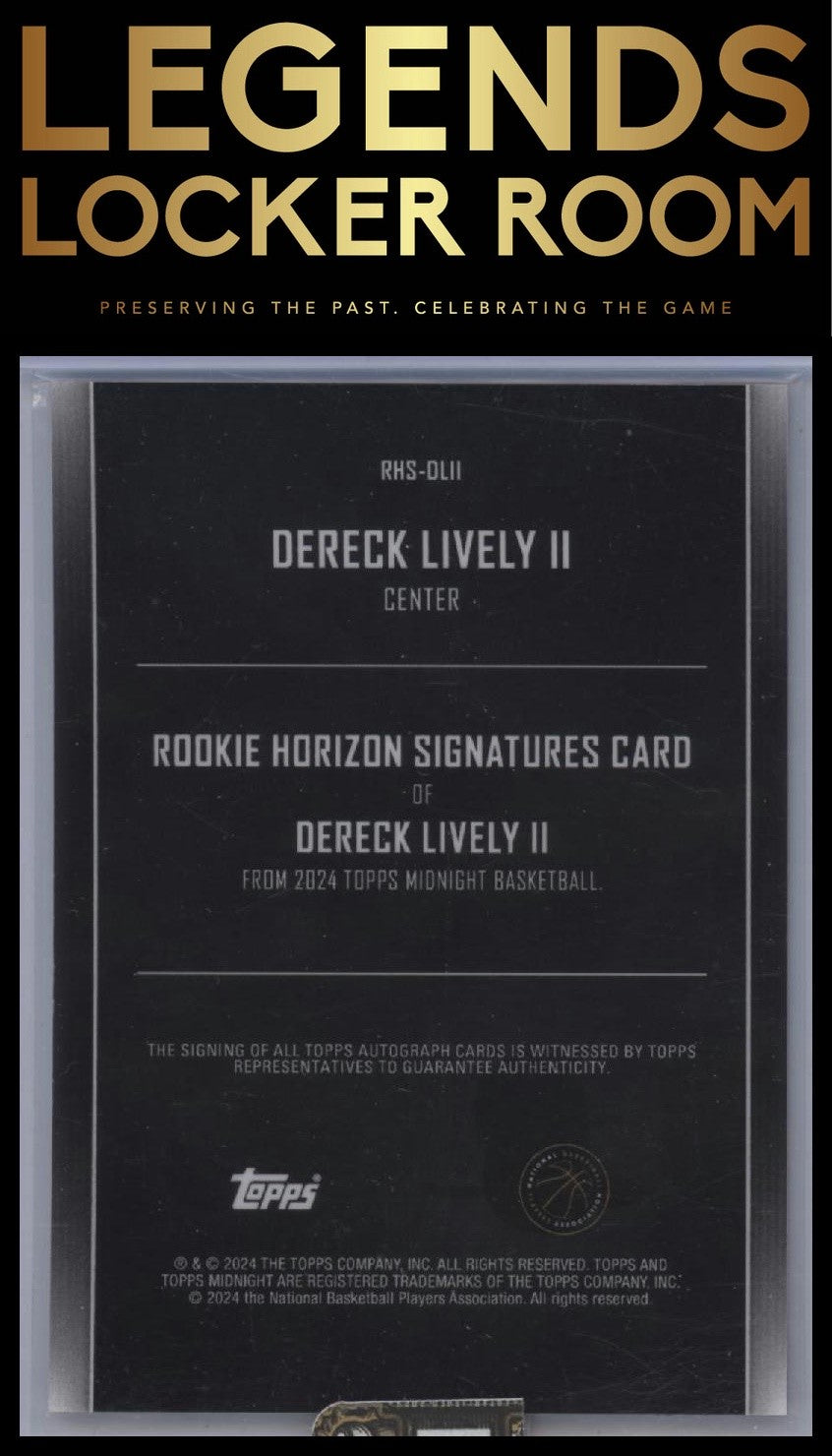 2023-24 Topps Midnight #RHS-DLII Dereck Lively II Rookie Horizon Signatures