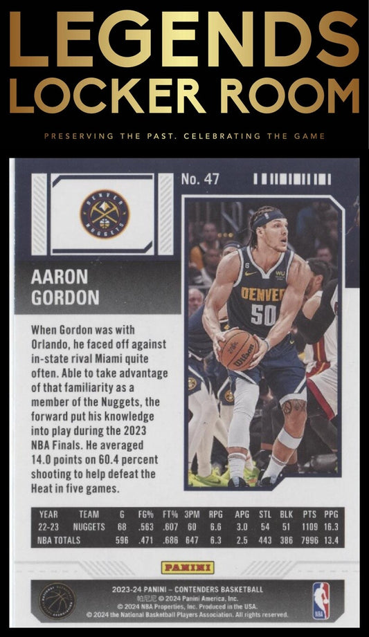 2023-24 Panini Contenders #47 Aaron Gordon Season Ticket Retail