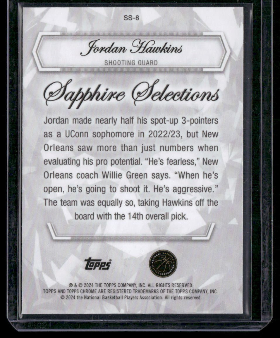2024 Topps Chrome #SS-8 Jordan Hawkins Sapphire Selections