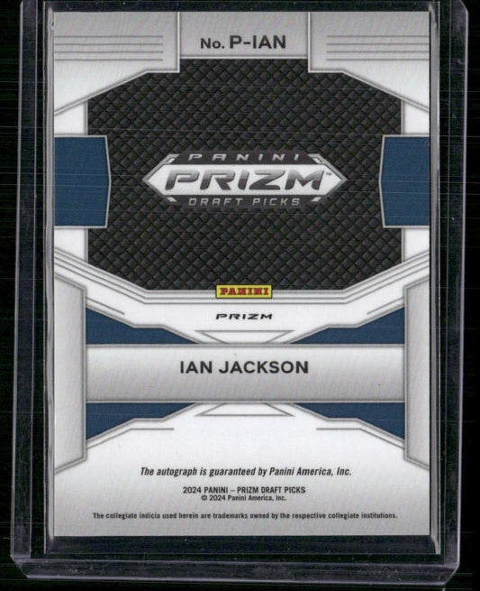 2024 Panini Prizm Draft Picks #P-IAN Ian Jackson Penmanship Prizms Silver