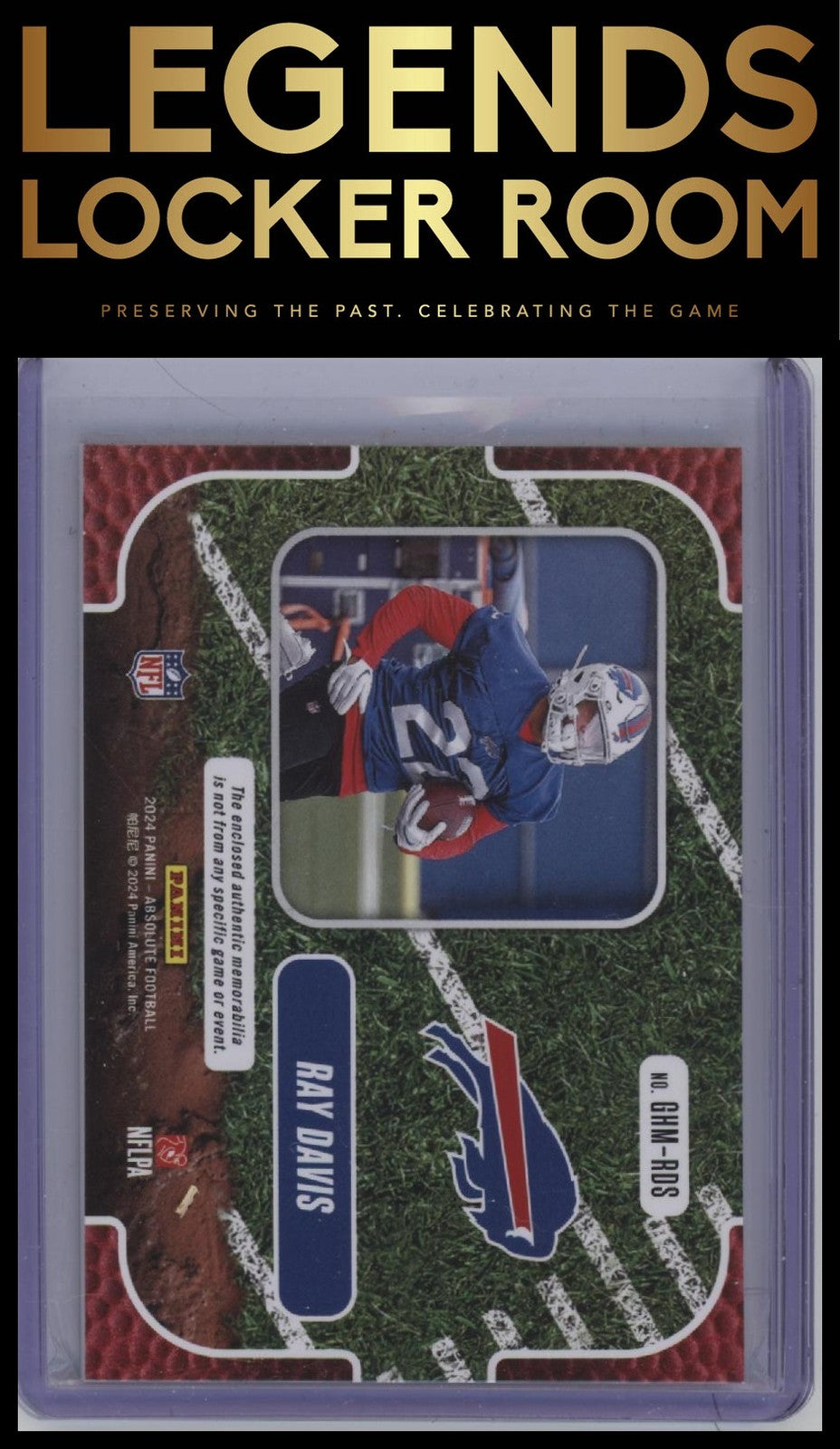 2024 Panini Absolute #GHM-RDS Ray Davis Ground Hoggs Materials Gold #/99