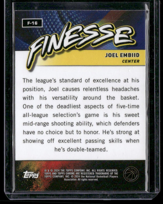 2023-24 Topps Chrome #F-16 Joel Embiid Finesse