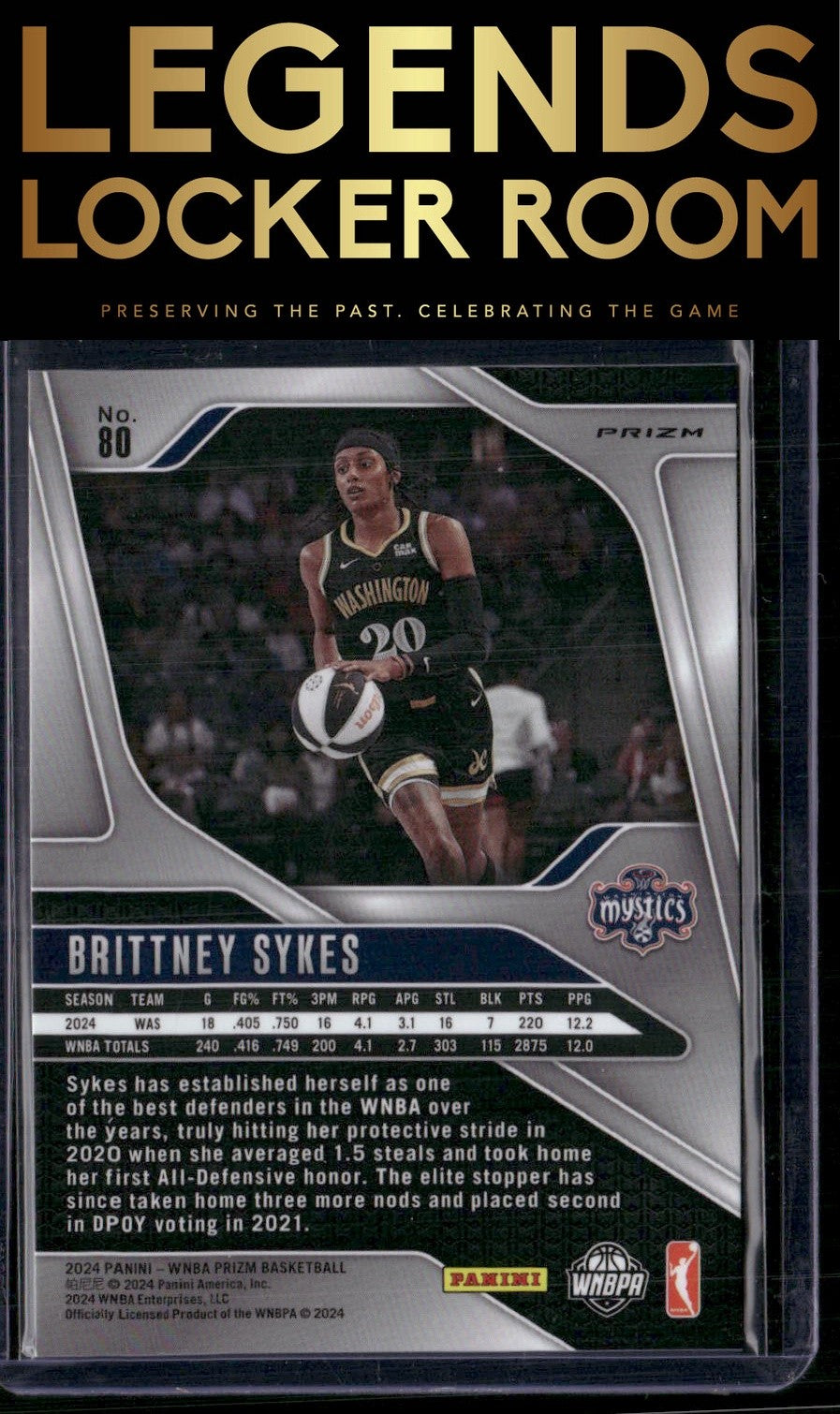 2024 Panini Prizm WNBA #80 Brittney Sykes Silver Prizms