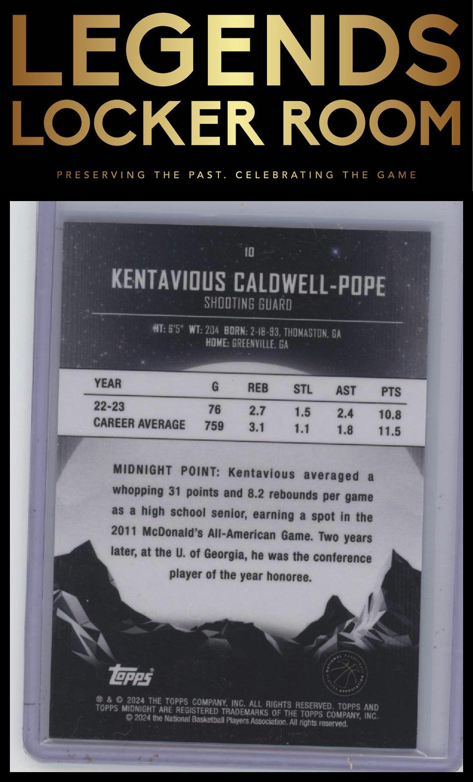 2023-24 Topps Midnight #10 Kentavious Caldwell-Pope
