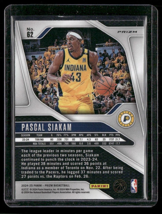 2024-25 Panini Prizm #62 Pascal Siakam Prizms Pulsar