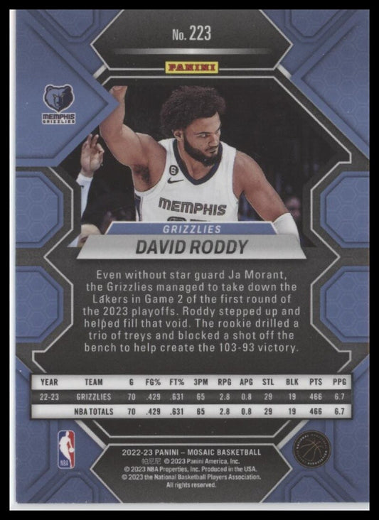 2022-23 Panini Mosaic #223 David Roddy