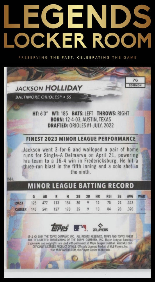 2024 Finest #76 Jackson Holliday