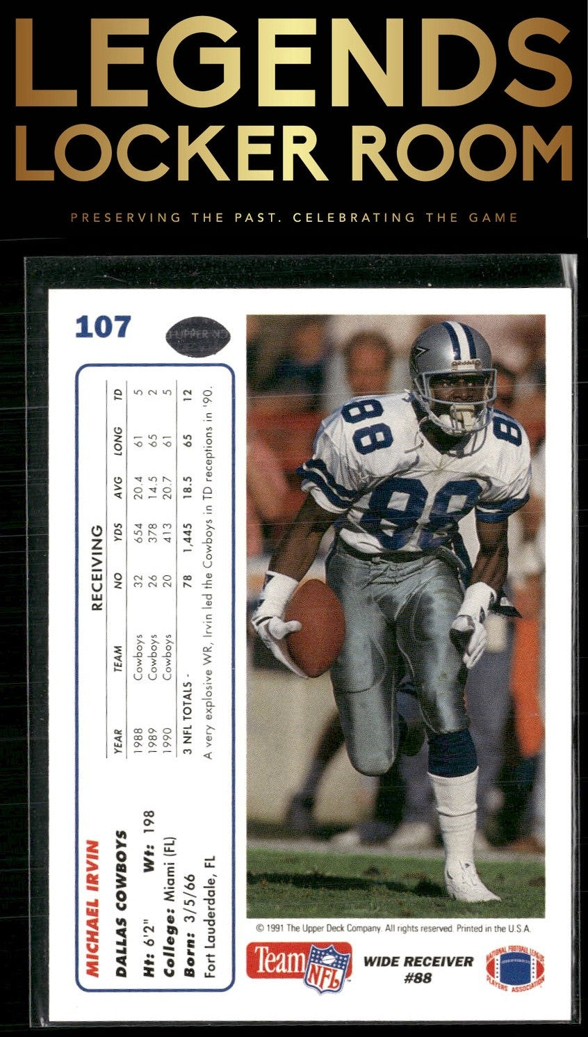 1991 Upper Deck #107b Michael Irvin