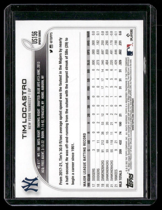 2022 Topps Update #US156 Tim Locastro