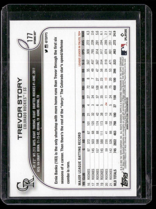 2022 Topps Opening Day #177 Trevor Story