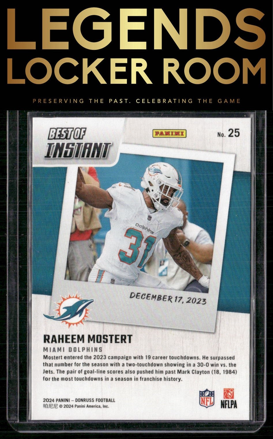 2024 Donruss #25 Raheem Mostert Best of Panini Instant