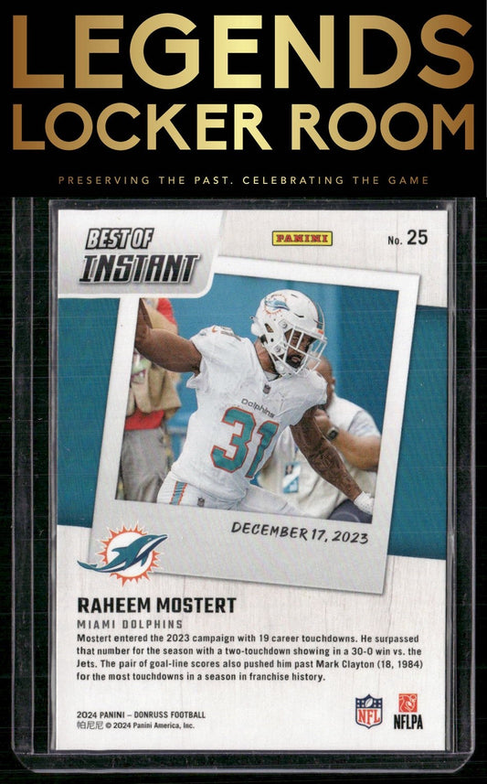 2024 Donruss #25 Raheem Mostert Best of Panini Instant