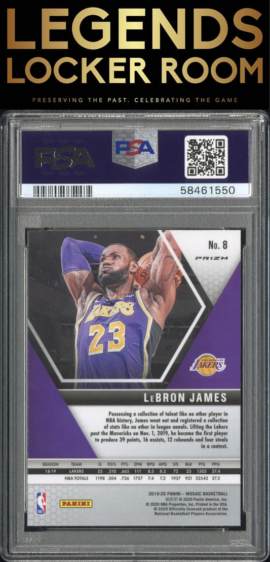 2019 Panini Mosaic #8 Lebron James Red Wave PSA 10