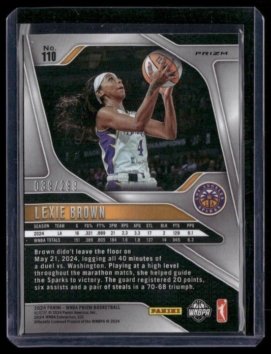 2024 Panini Prizm WNBA #110 Lexie Brown Red Prizms #/299