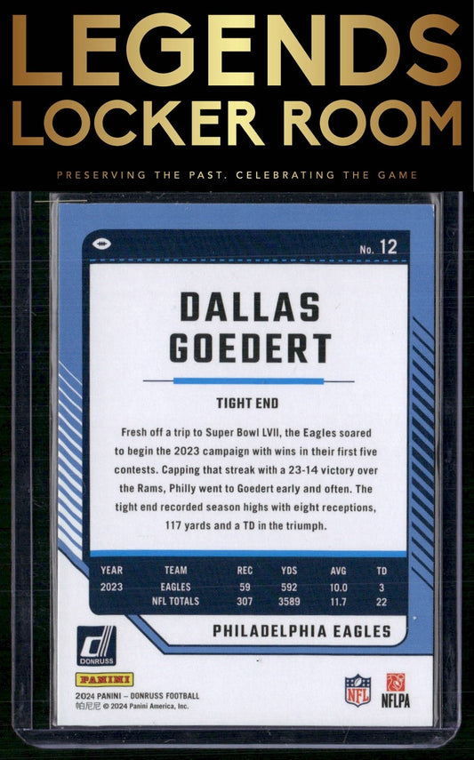 2024 Donruss #12 Dallas Goedert Press Proof Red