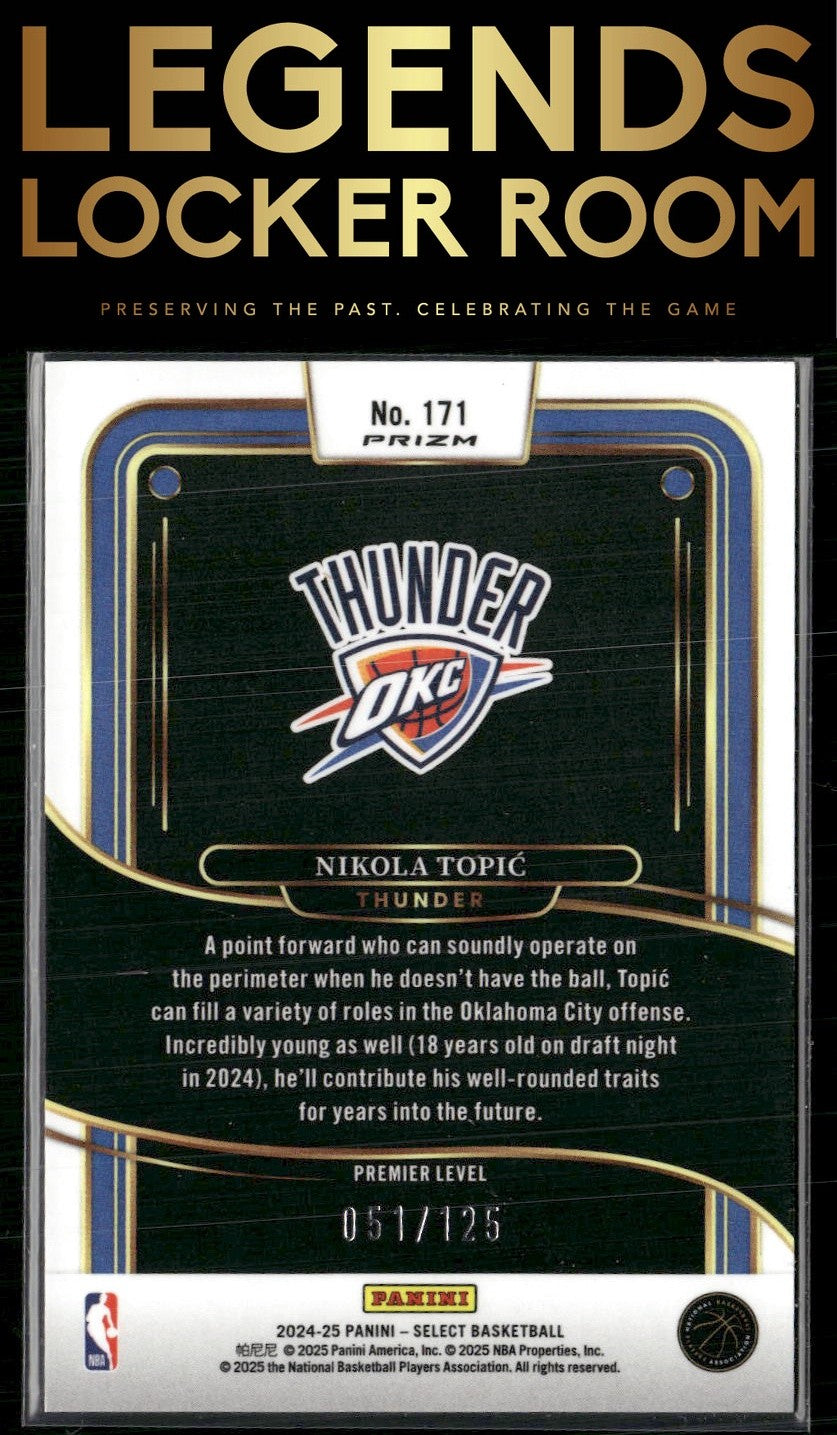 2024-25 Panini Select #171 Nikola Topic Green Camo Prizm #/125
