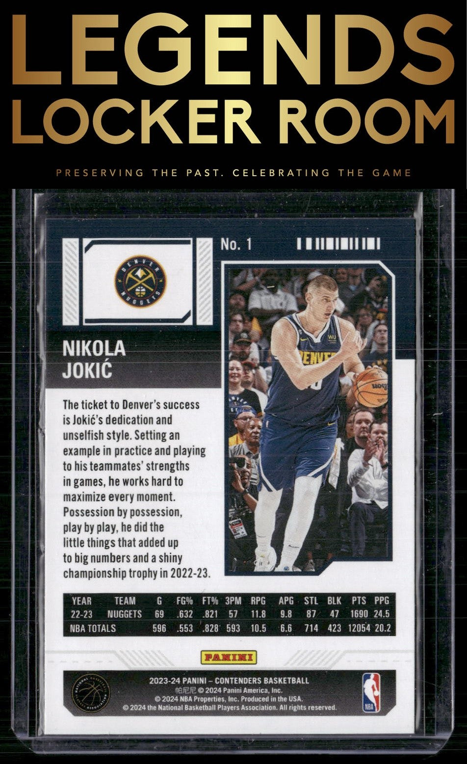 2023-24 Panini Contenders #1 Nikola Jokic Game Ticket Bronze
