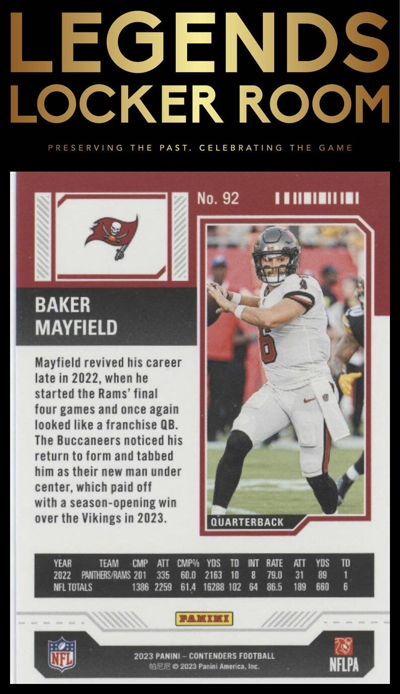 2023 Panini Contenders #92 Baker Mayfield