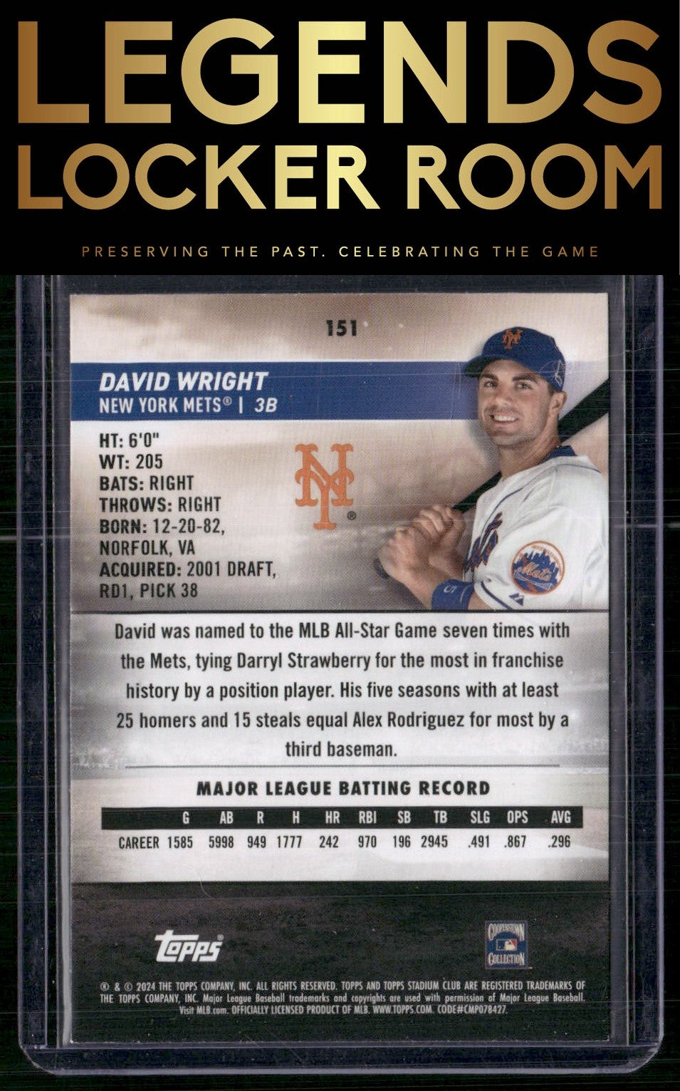 2024 Stadium Club #151 David Wright