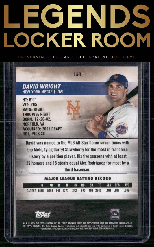 2024 Stadium Club #151 David Wright