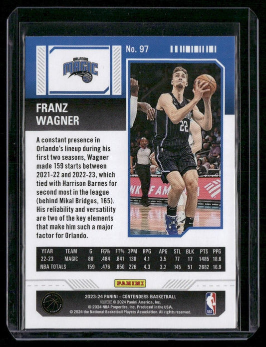 2023-24 Panini Contenders #97 Franz Wagner Game Ticket Bronze