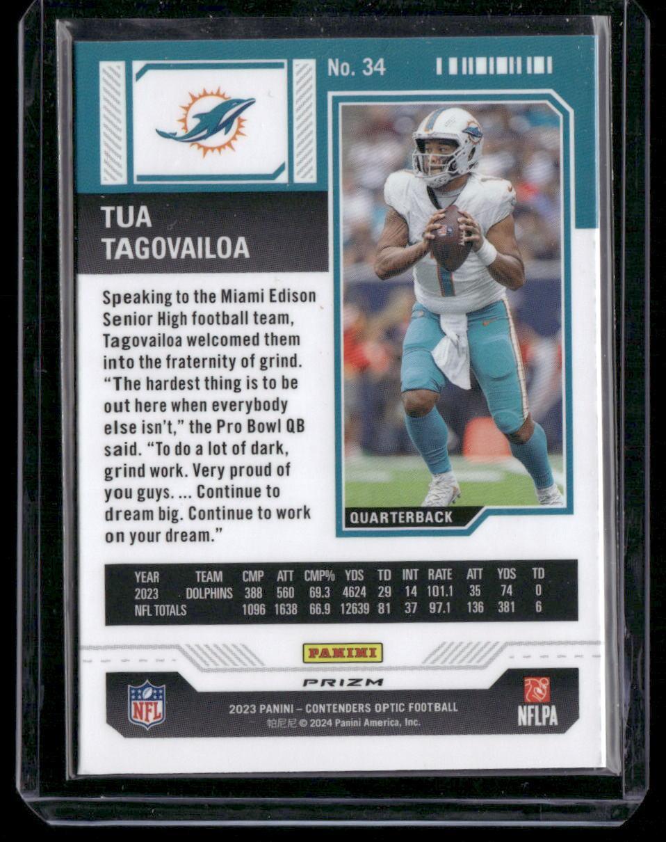 2023 Panini Contenders Optic #34 Tua Tagovailoa Silver