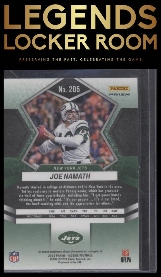 2022 Panini Mosaic #205 Joe Namath Sparkle Red