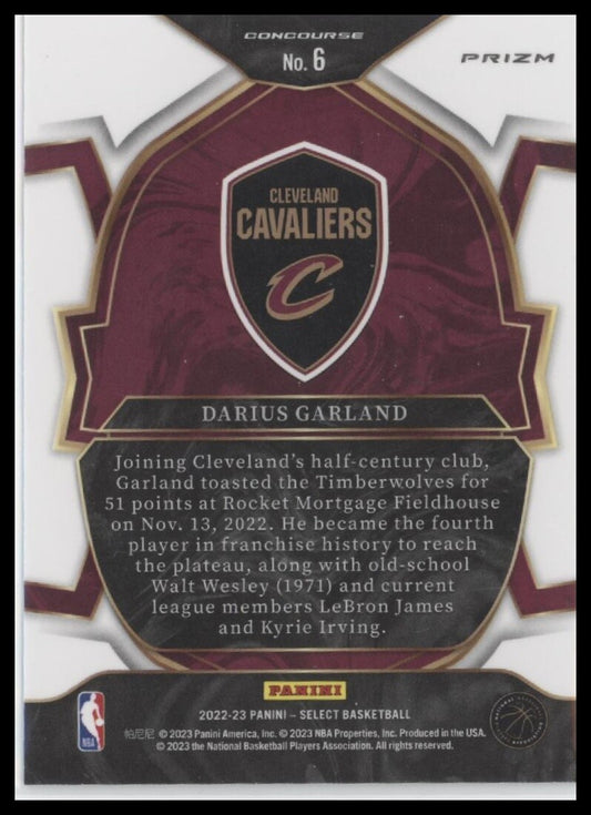 2022-23 Panini Select #6 Darius Garland Blue Prizms