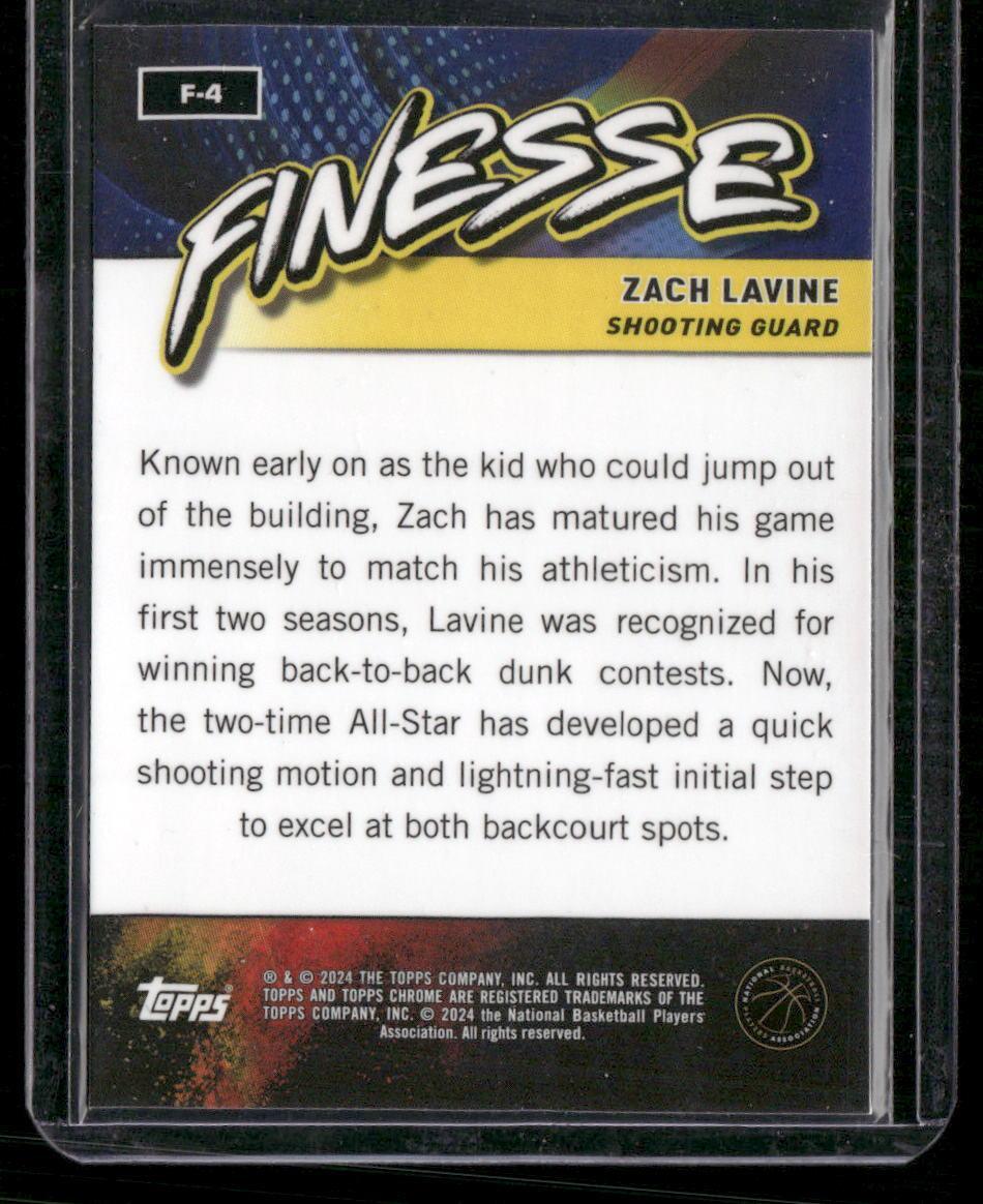 2023-24 Topps Chrome #F-4 Zach LaVine Finesse