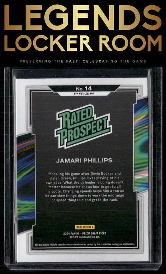 2024 Panini Prizm Draft Picks Jamari Phillips Rated Prospect Prizms Snakeskin