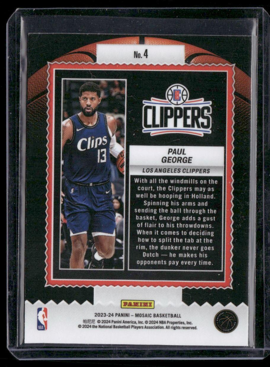 2023-24 Panini Mosaic #4 Paul George Jam Masters