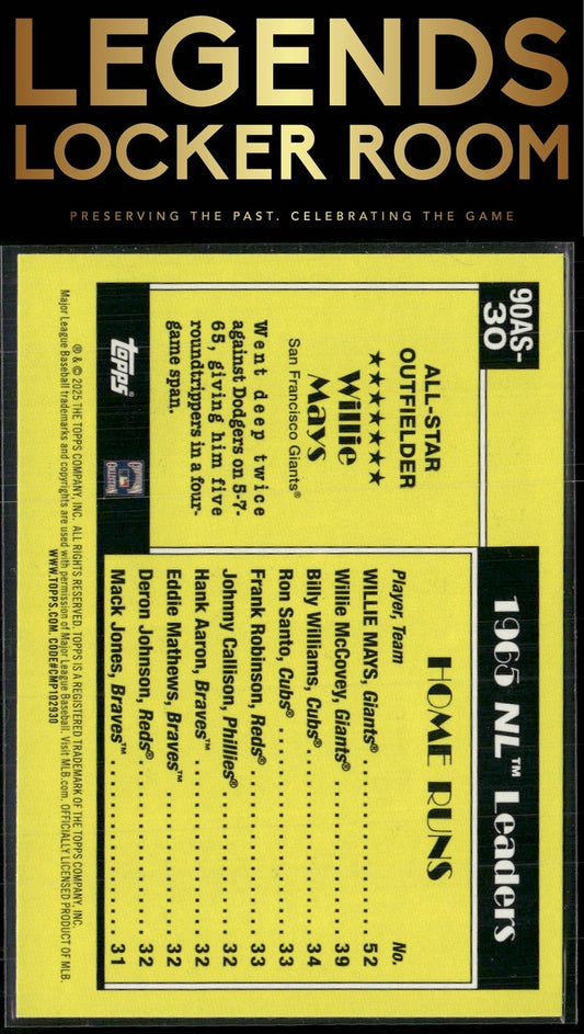 2025 Topps #90AS-30b Willie Mays 1990 Topps Baseball 35th Anniversary All-Stars