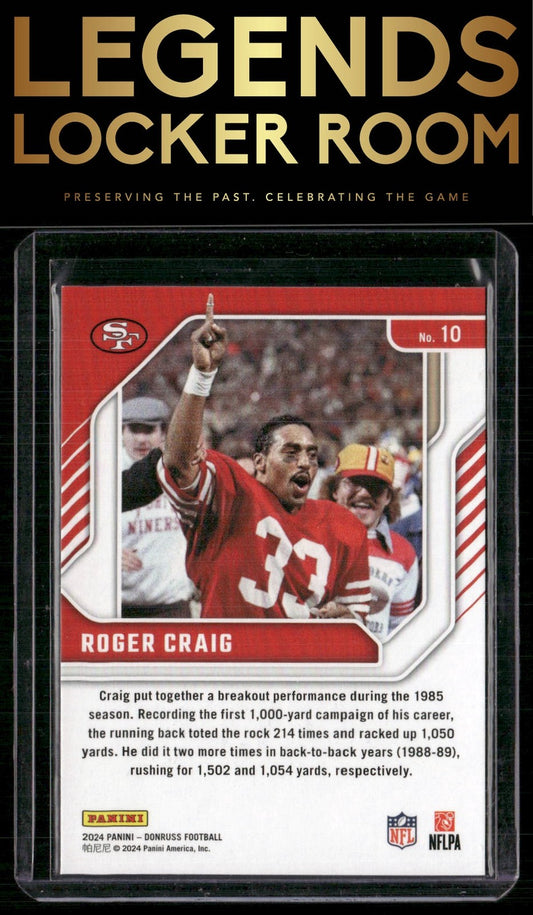 2024 Donruss #10 Roger Craig The Legends Series
