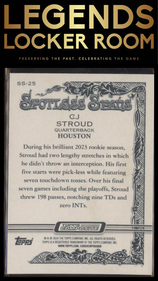 2023 Topps Composite #SS-25 CJ Stroud Spotless Spans