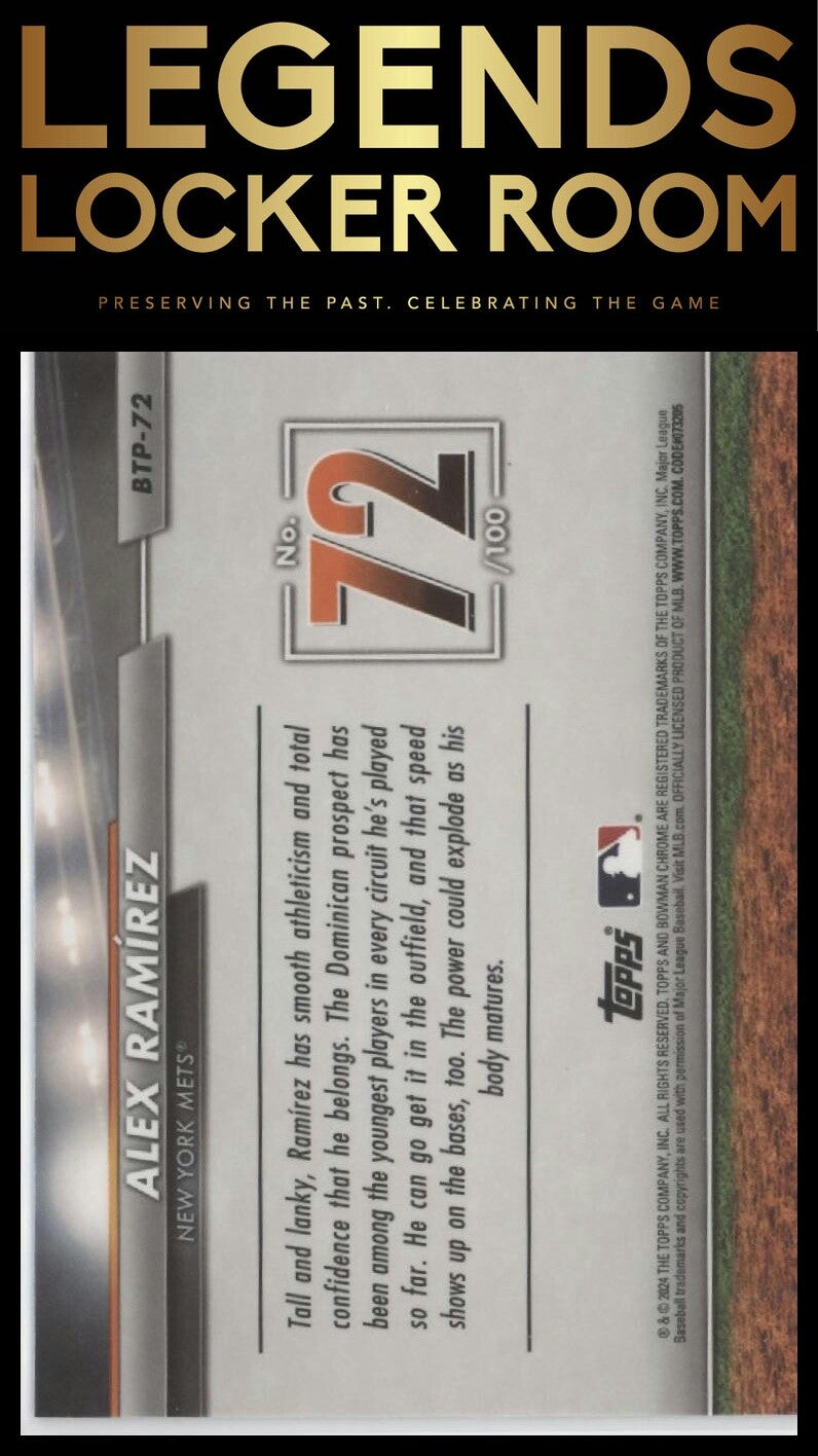 2024 Bowman Chrome #BTP-72 Alex Ramírez Bowman Scouts' Top 100