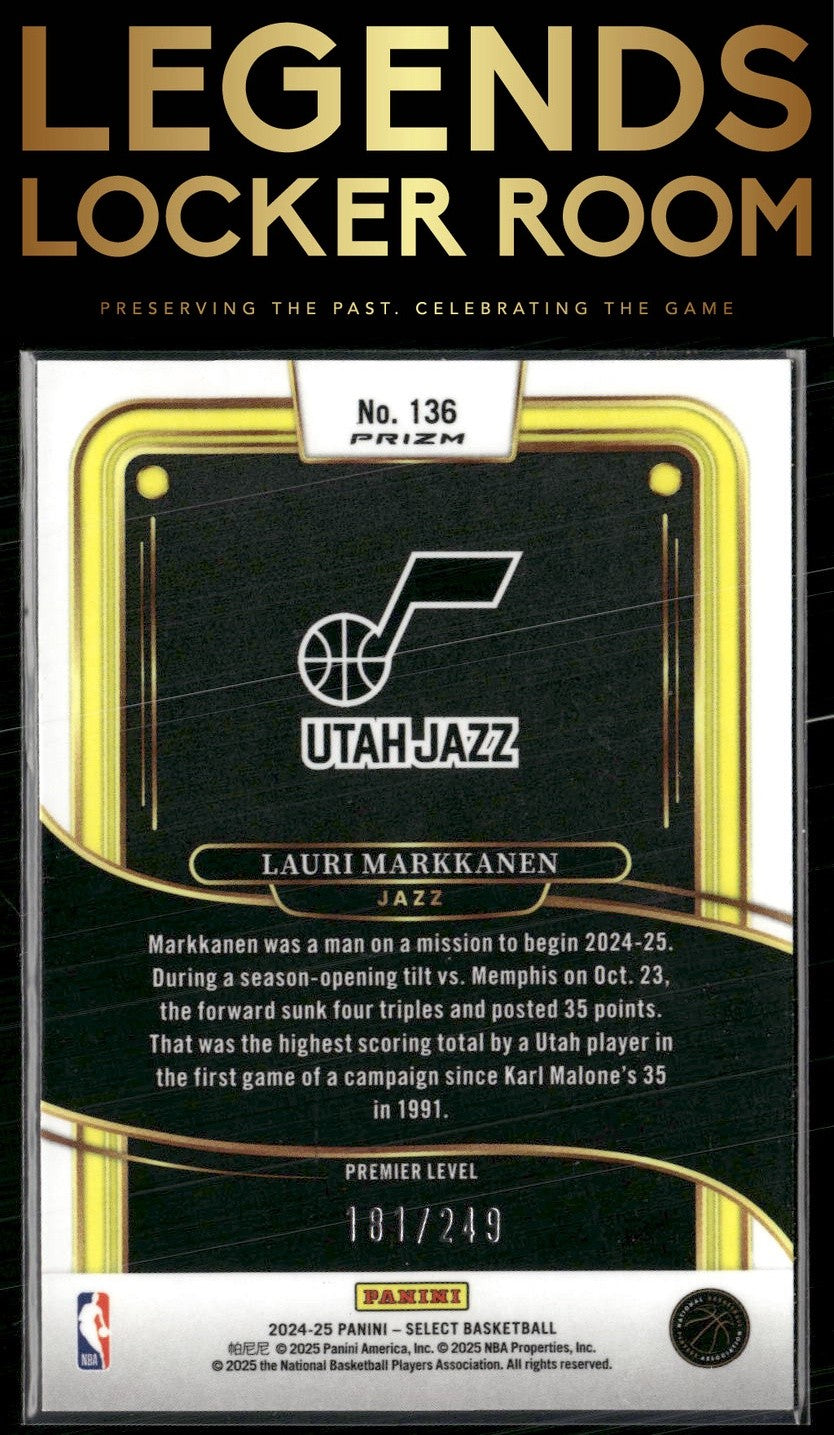 2024-25 Panini Select #136 Lauri Markkanen Red Scope Prizm #/249