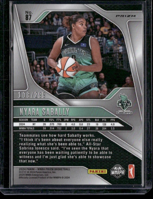 2024 Panini Prizm WNBA #87 Nyara Sabally Red Prizms #/299