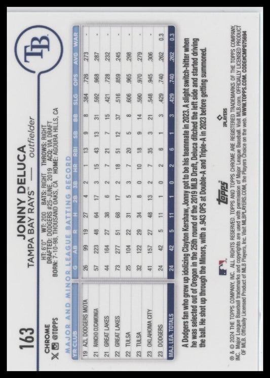 2024 Topps Chrome #163 Jonny Deluca