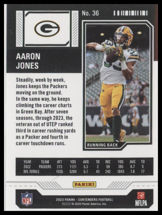 2023 Panini Contenders #36 Aaron Jones