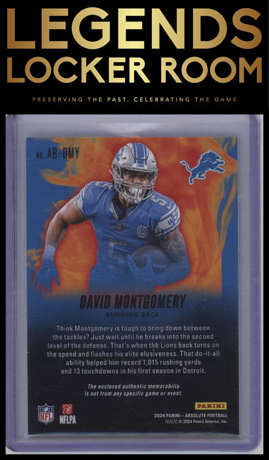2024 Panini Absolute #AB-DMY David Montgomery Absolute Burners Holo Silver #/49