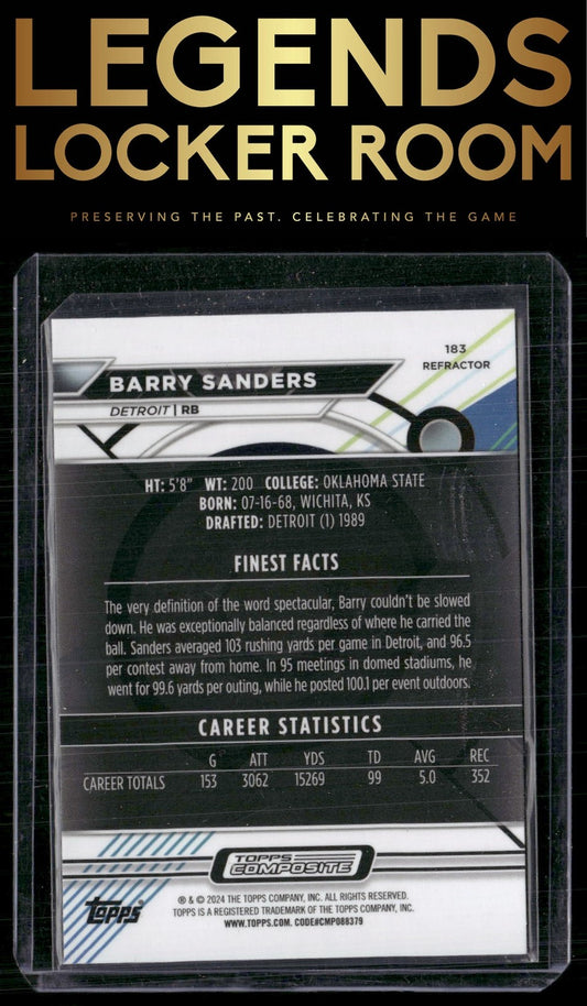 2023 Topps Composite #183 Barry Sanders Finest Refractor